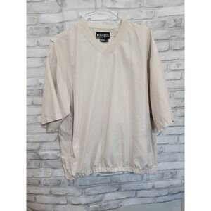 FootJoy Men's Golf Rain Wind Sport Long Sleeve Beige Pullover Jacket Size Large